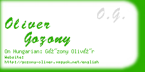 oliver gozony business card